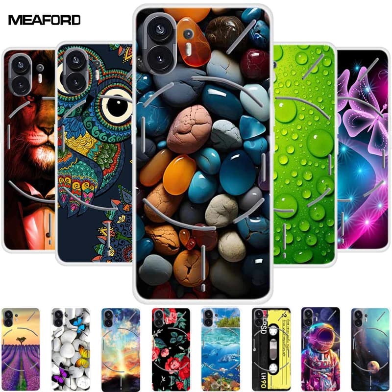 For Nothing Phone 2 Case Clear Soft TPU Silicone Painted Phone Covers for Nothing Phone One Two (2) Back Cases Protection Shells
