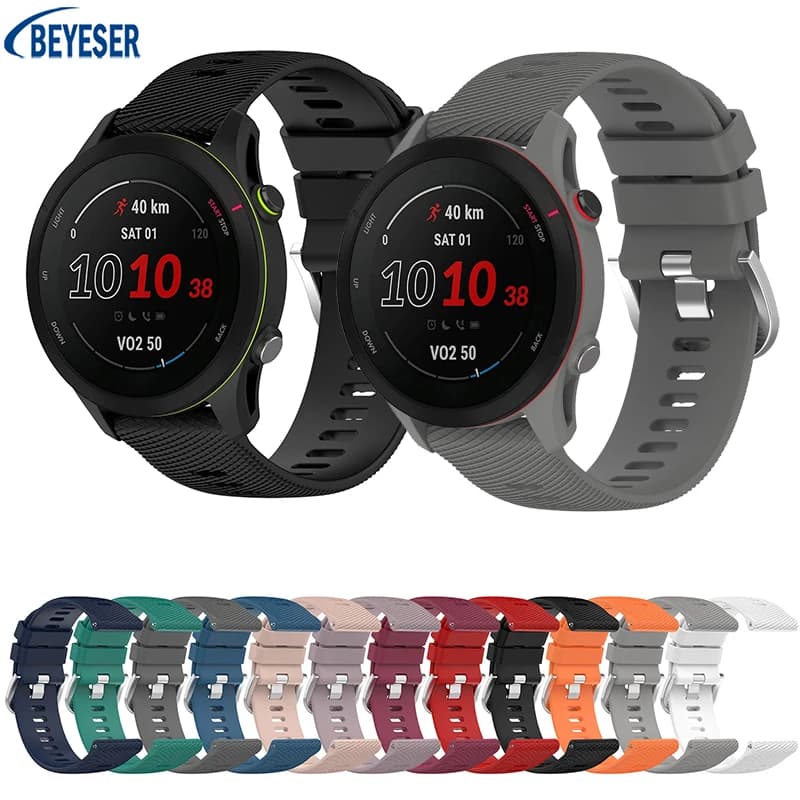 18mm Strap For Garmin Forerunner255S Official Silicone Band SmartWatch Fashion Sports Replacement Bracelet Wristband Accessories