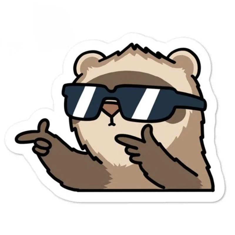 Car Stickers Personality Ferret Rodent Ear Animals Car Suitable for Helmet Refrigerator Motorcycle Decal 13*13CM