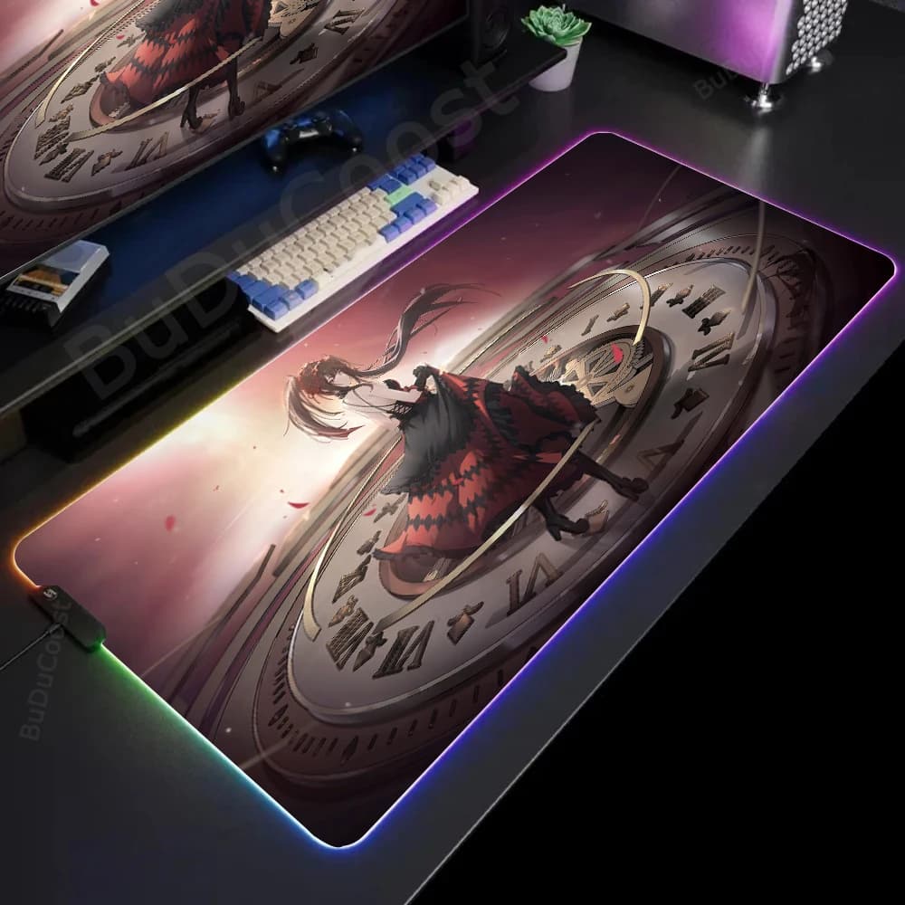 DATE A LIVE Tokisaki Kurumi Best Sellers High definition HD print RGB Mouse Pad Backlight XXL Gaming Large accessories mouse pad