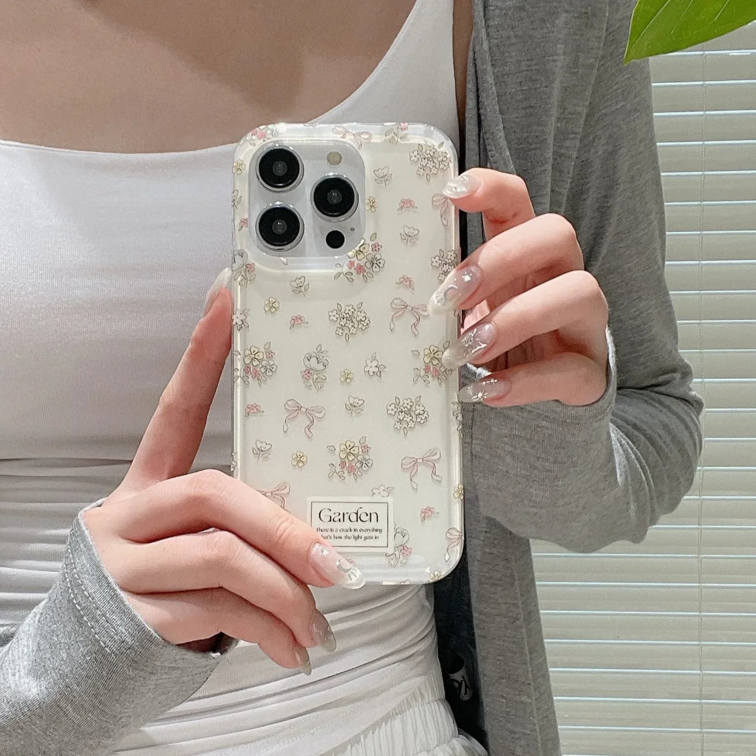 Fairy gentle bow tie flowers art girls Phone Case For iPhone 15 14 13 12 11 Pro Max Case Cute Sweet cartoon Shockproof Cover