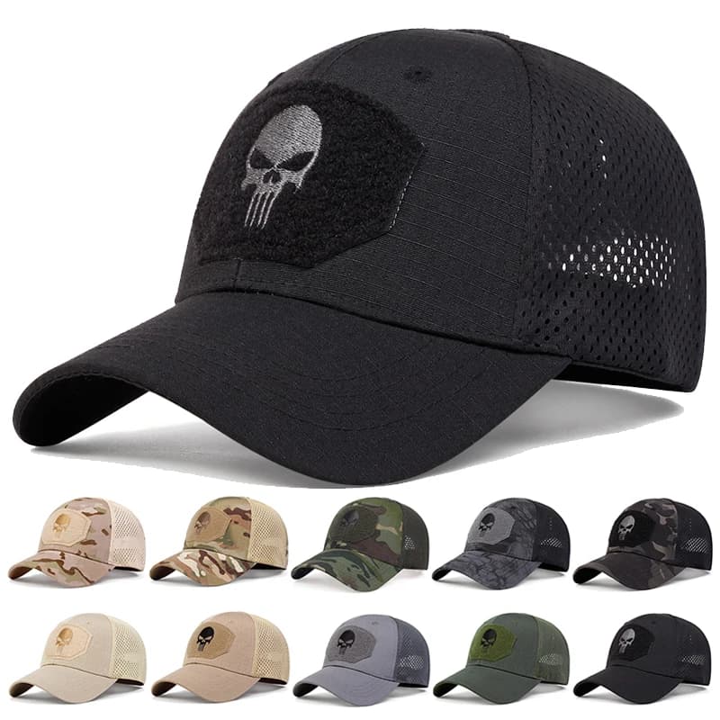 Unisex Skull Embroidery Lable Breathable Baseball Caps Spring and Autumn Outdoor Adjustable Casual Hat Sunscreen Hat
