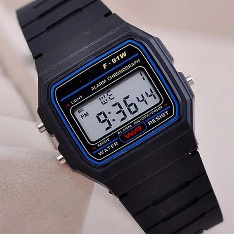 F91 Vintage Square Male and Female Student Couple Watches Silicone Jelly Ins Wind LED Sports Waterproof 6 Style Electronic Watch
