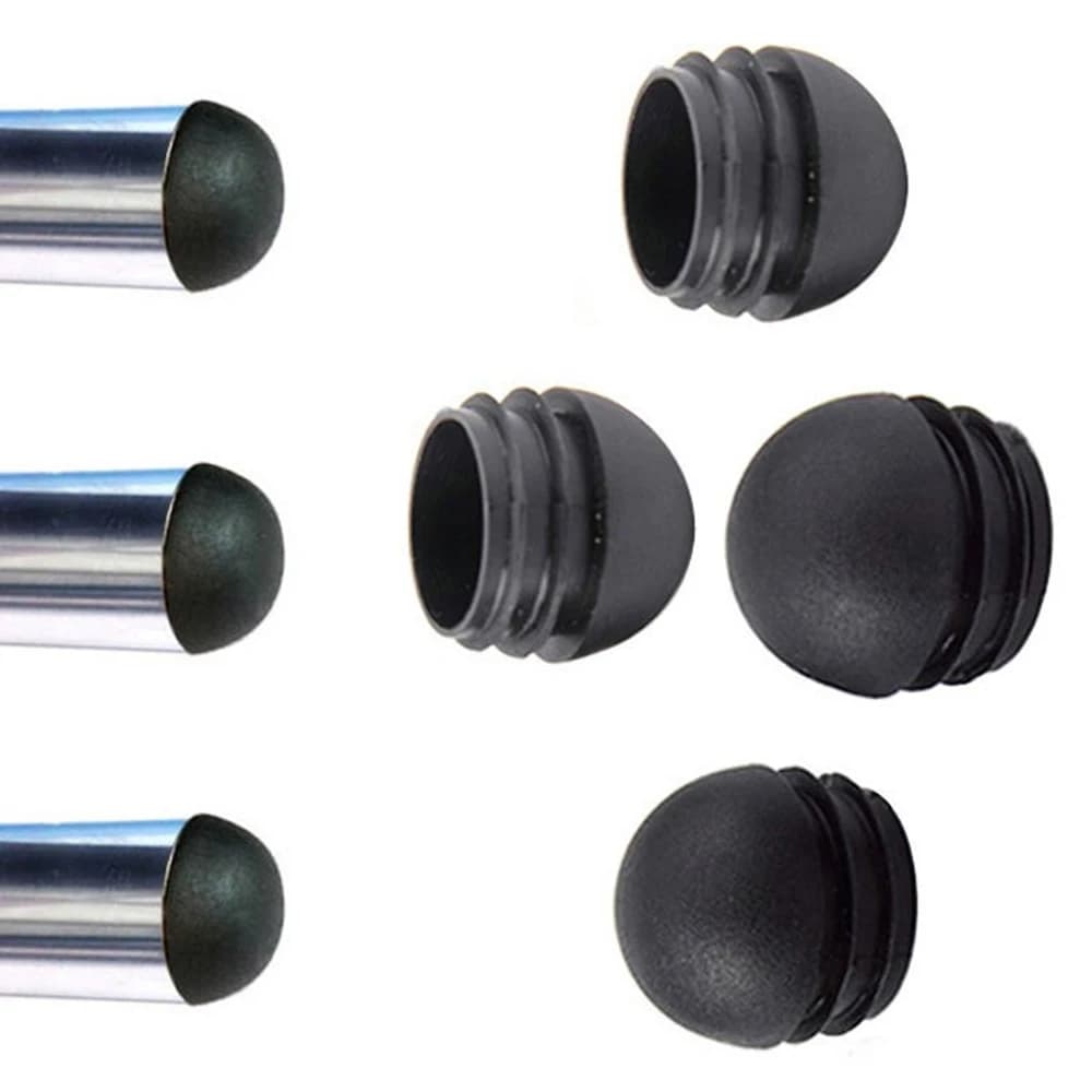 Domed Round Plastic Steel Pipe Plug 16mm~30mm Black Blanking End Caps Tube Inserts Plug Chair Foot Cover Furniture Accessories