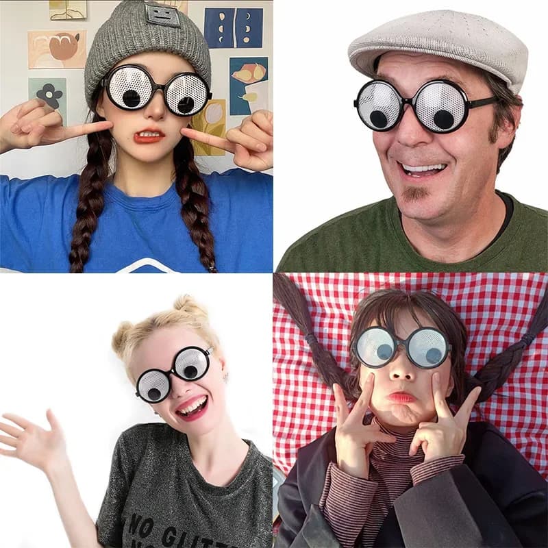 Creative Cute Will Turn The Eyeball Round Frame Funny Birthday Party Glasses Cosplay Festival Entertainment Game Costume Props