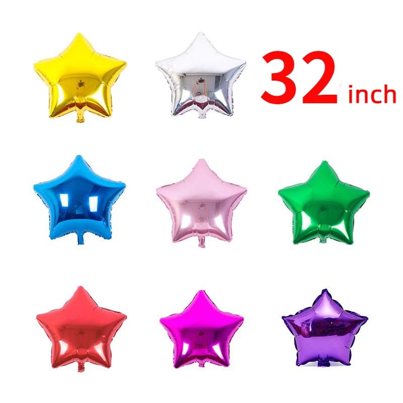 50pcs 32 Inch Pentagram Aluminum Film Balloon Wedding, Birthday Party Decoration, Aluminum Foil Balloon Wedding