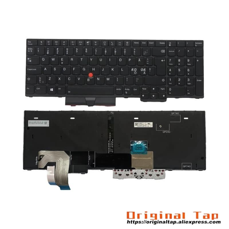 NDC Nordic Backlit Keyboard for Lenovo Thinkpad T15p P15v Gen 1 2 3 5N20X22914 5N20X22986 5N20X22950