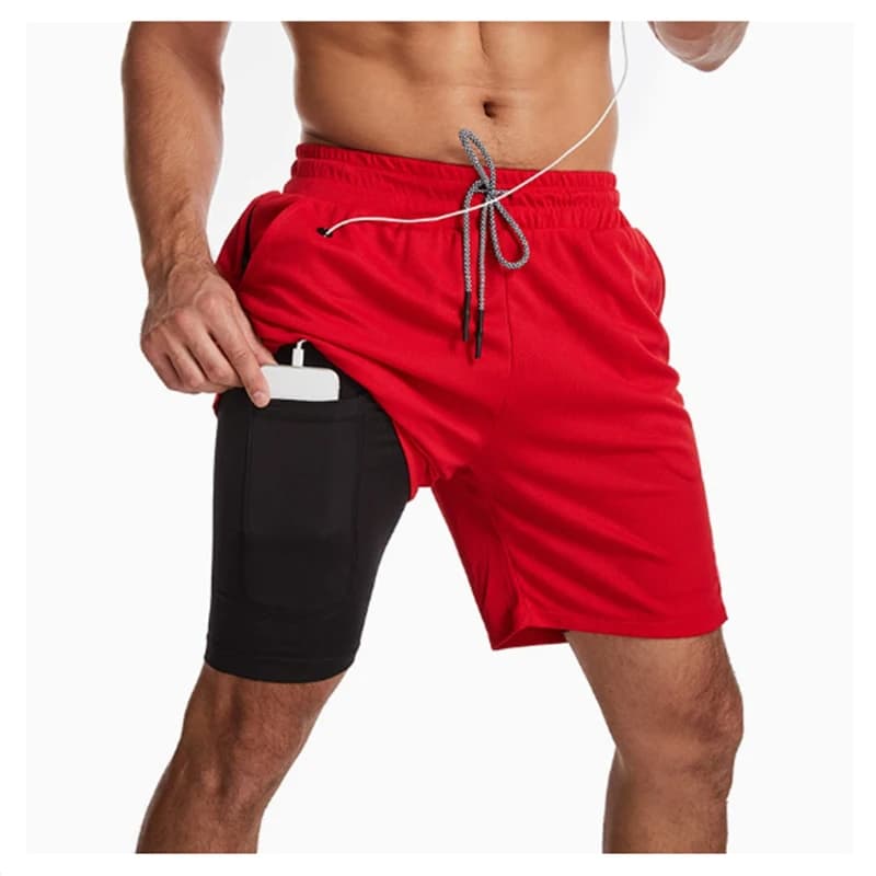 Running Shorts Men's 2 in 1 Training Fitness Tight shorts Fitness Men Jogging Summer Sports Shorts Exercise men's quarter pants