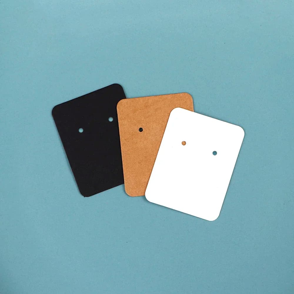 100pcs 3.5x4.5cm Jewelry Price Label Rectangle Blank Black White Kraft Paper Card Necklace Earrings Tags Handmade DIY Accessory