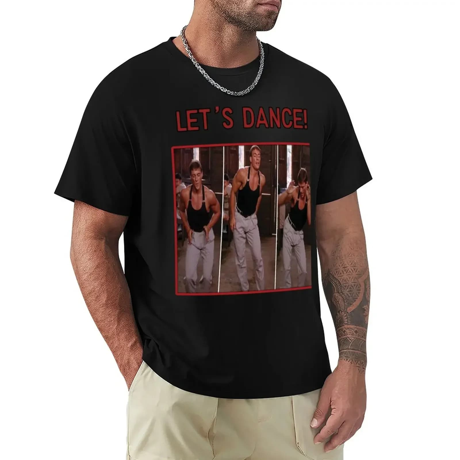 Jean Claude Van Damme Lets Dance Design T-Shirt animal prinfor boys customizeds men workout shirt