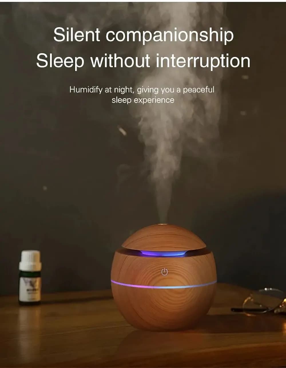 USB 130ML Wood Grain Air Humidifier Purifier Aroma Diffuser Ultrasonic Cool Mist Sprayer Essential Oil Fragrance