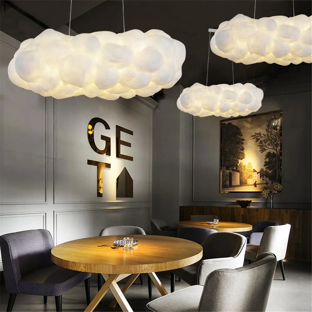 Cloud Chandelier Restaurant Lamps Modern White Floating Cloud Pendant Light Dining Room Hanging Lamp Kitchen Decoration Lights