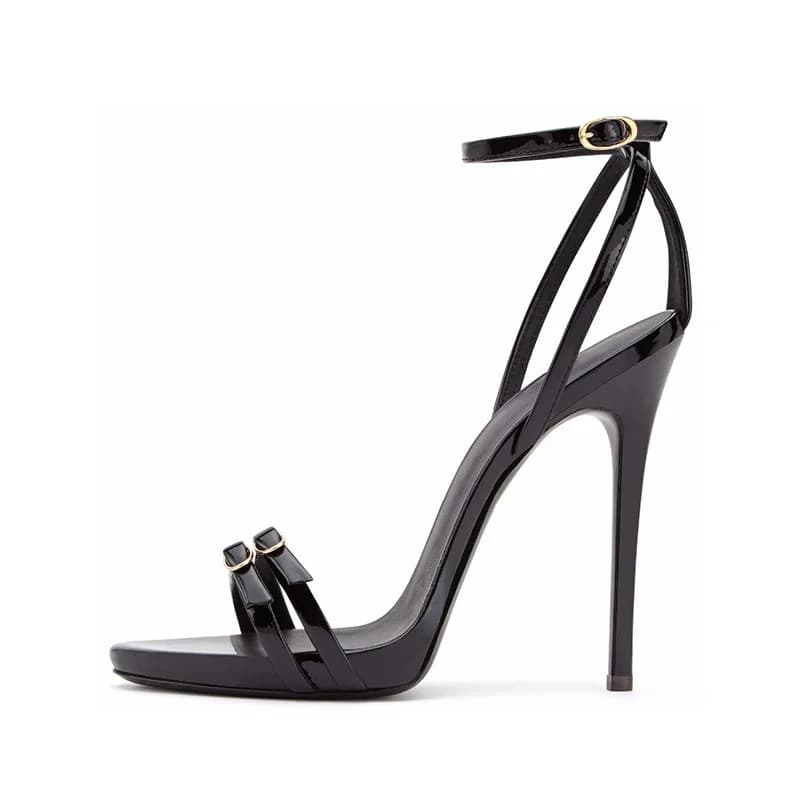 Arden Furtado Summer Patent Leather Round toe Waterproof platform Super high heel Open toe Sexy Thin heel word-cingulate sandals