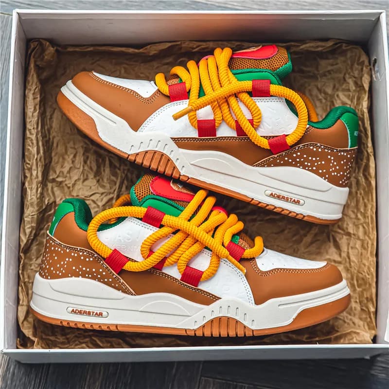 Trendy Streetwear Sneakers Men Original Designer Hamburger Shoes Man Superstar Skateboard Shoes Men Flat Casual Hip Hop Sneakers