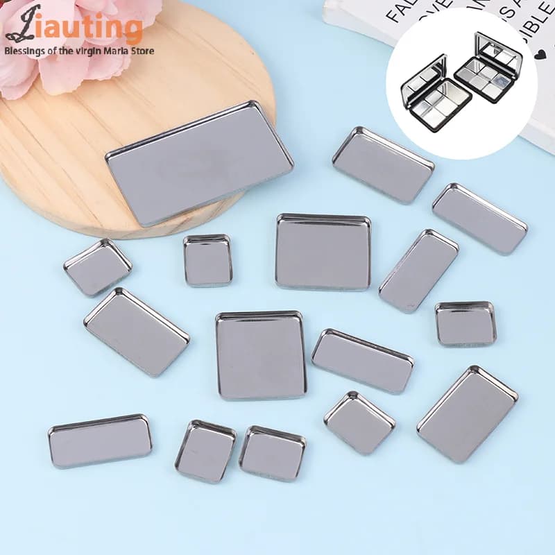 1/2/3/4/6pcs Empty Eyeshadow Tin Pans Makeup Palettes Empty Square Palette Aluminum Cases Pans For Powder