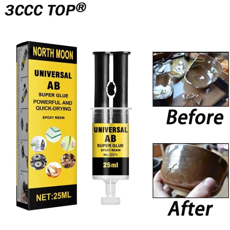 25ML Epoxies Super Liquid AB Glue Strong Quick-drying Sealer Adhesive Epoxy Glue for Glass Metal Plastic Wood Ceramics Acrylic