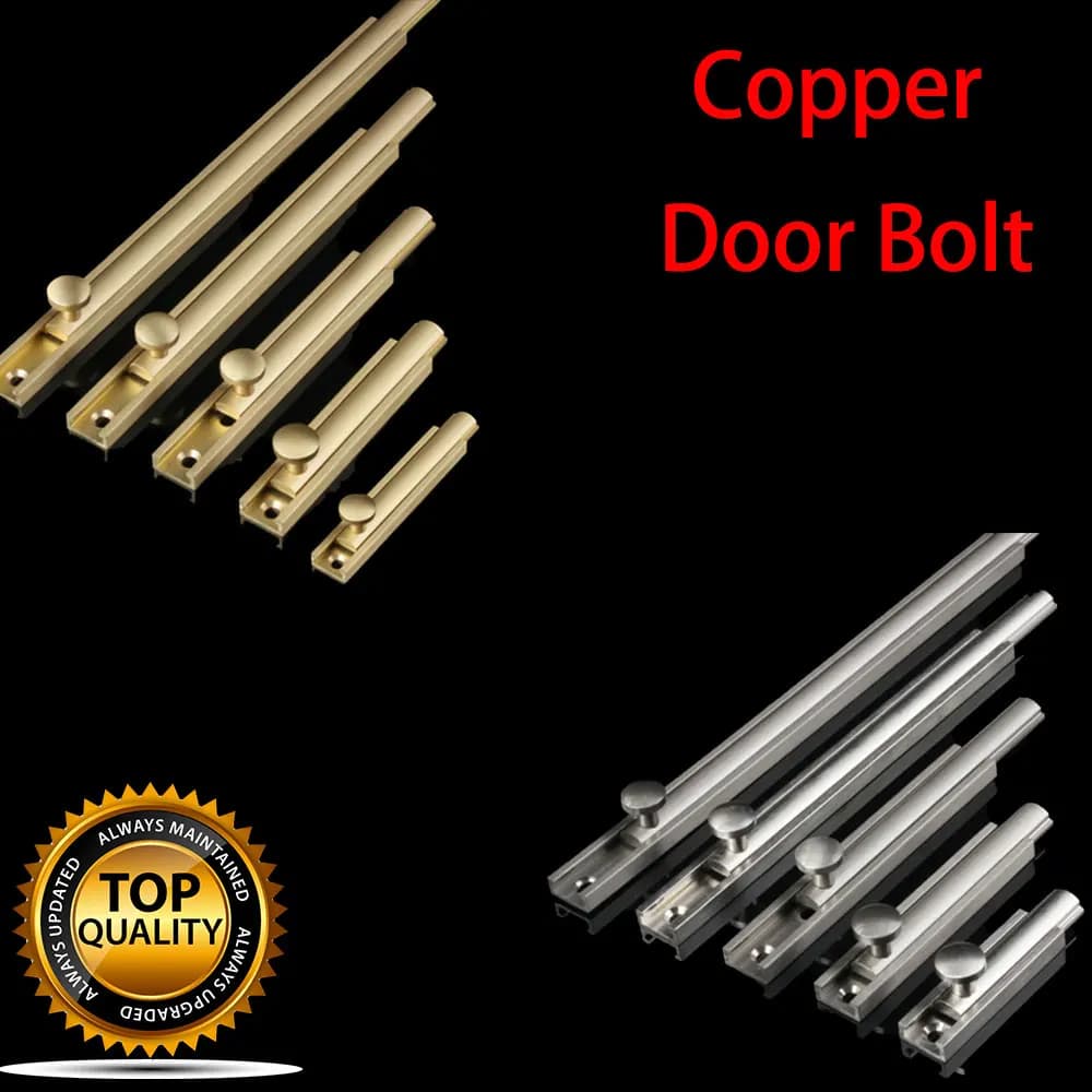 Sliver/Black Sliding Door Bolt 51mm/76mm/102mm/153mm/204mm Copper Sliding Door Bolt Furniture Door Hardware Accessories