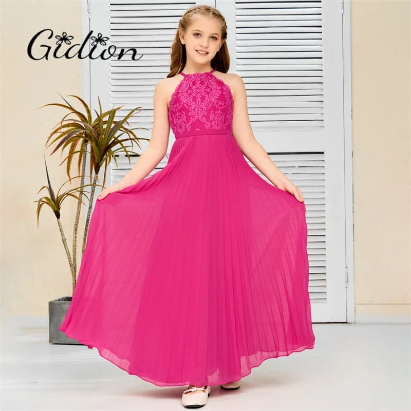 Spaghetti Straps Junior Bridesmaid Dress For Children Wedding Pageant Graduation Festivity Celebration Birthday Evening Party