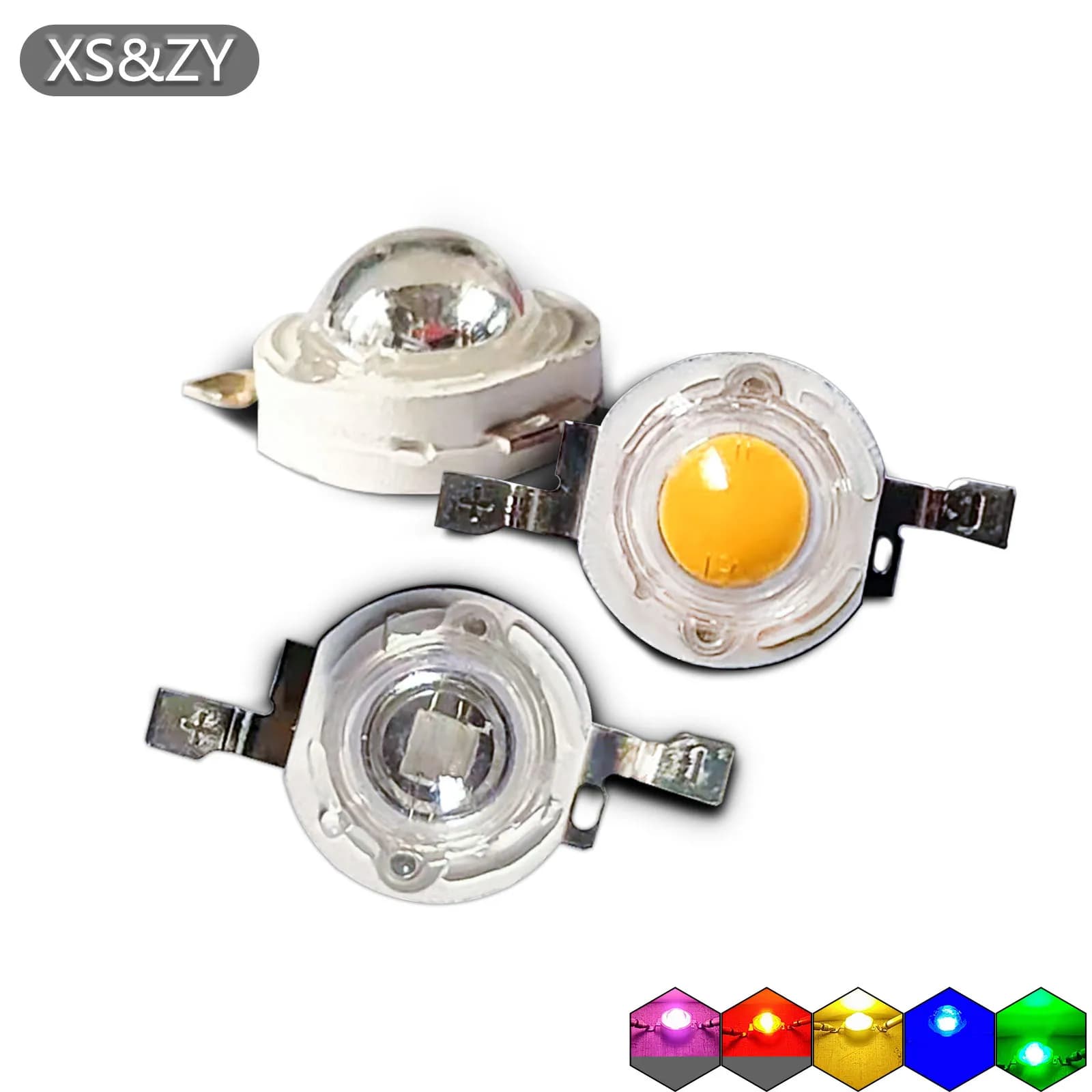 50pcs LED Bead High Power3W Four Color Red Blue Green Yellow Plant Light 45mil 30mil Suitable For Tube Lights And Spotlights DIY