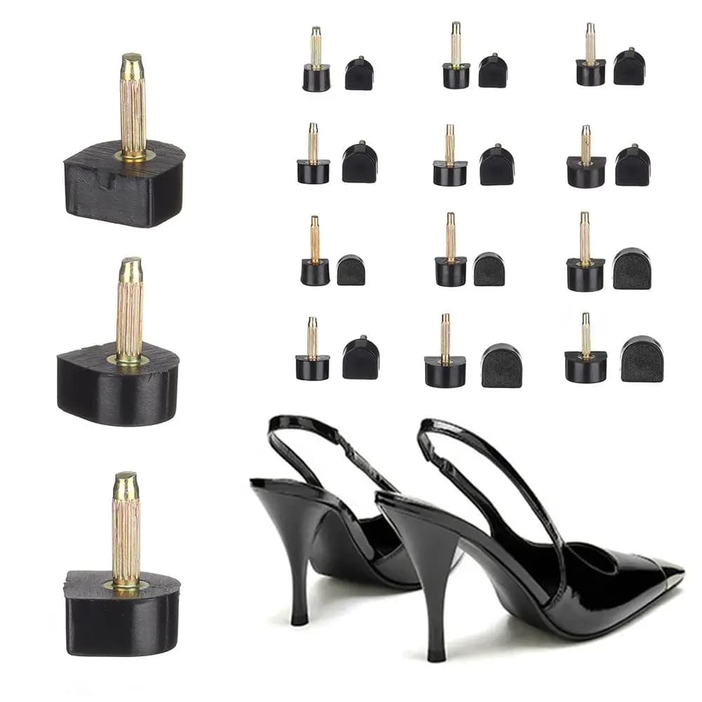 10pcs Women Shoes High Heel Repair Tips Pins Heel Stoppers Protect Dowel Lifts Replacement For High Heel Tips Taps