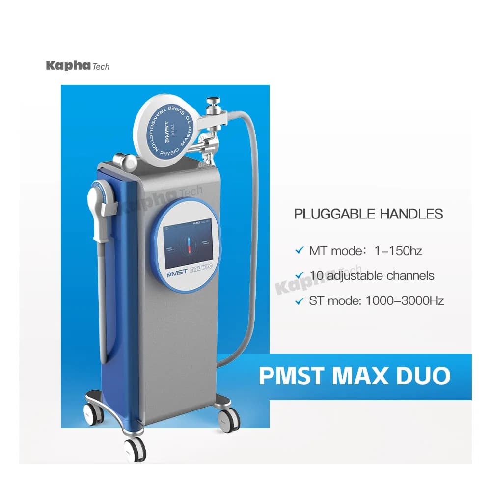 New Physiotherapy Double Channels Magnetic Pulse Therapy With High Intensity PMST MAX DUO Electromagnetic Pulse Machine