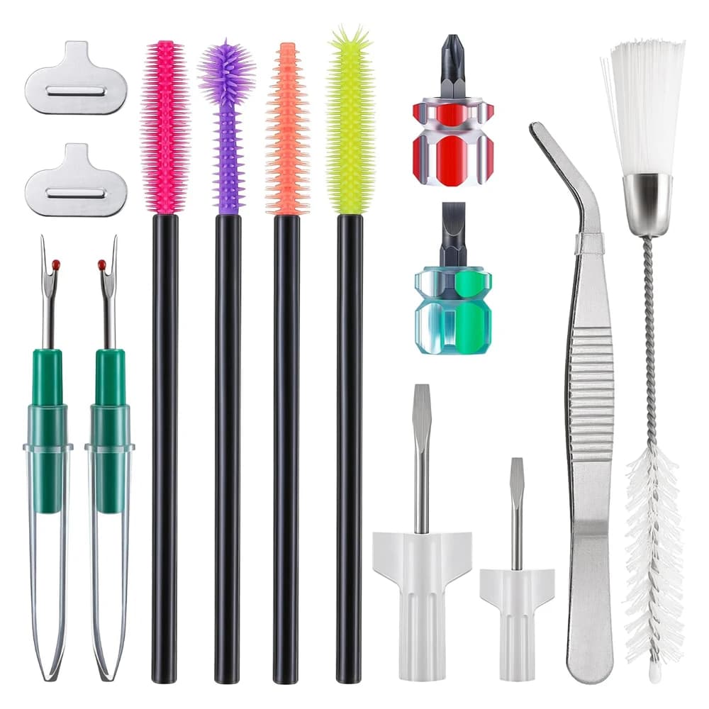 14PCS Sewing Machine Cleaning Kit Sewing Machine Repair Tools Double Headed Brush Screwdriver Tweezers for Repair and Cleaning