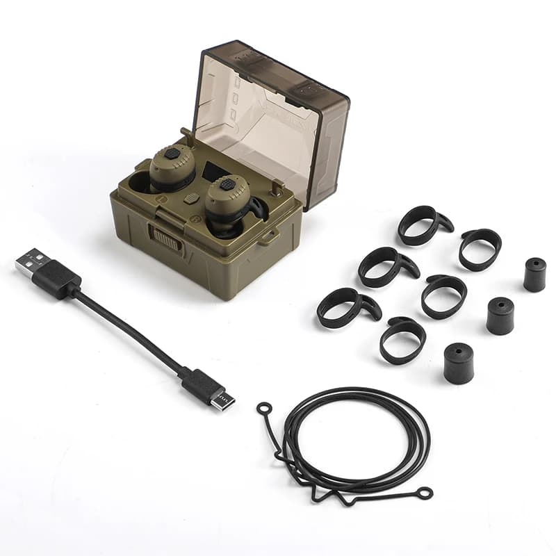 Shooting Earplugs ANC NRR27dB - Tactical Bluetooth Earbuds with Active Noise Cancelling for Hunting Military Ear Protection​
