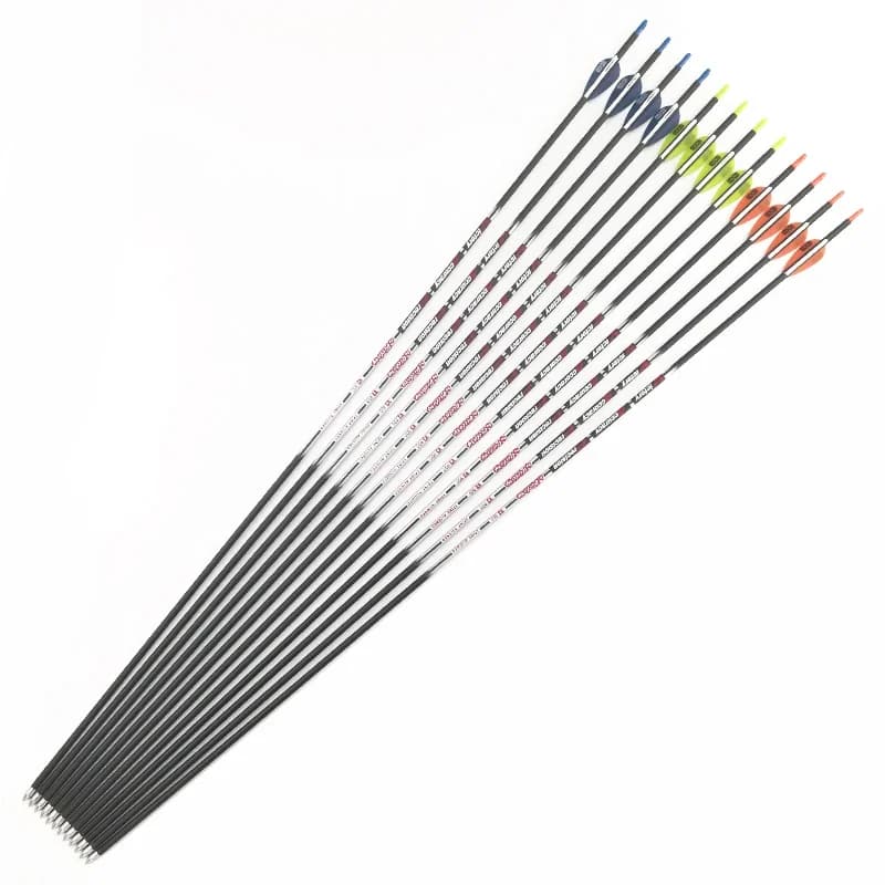 Carbon Arrows V3 30'' Spine 350 400 500 600 700 900 ID4.2mm Arrow Accessories Recurve Bow Hunting 12pcs