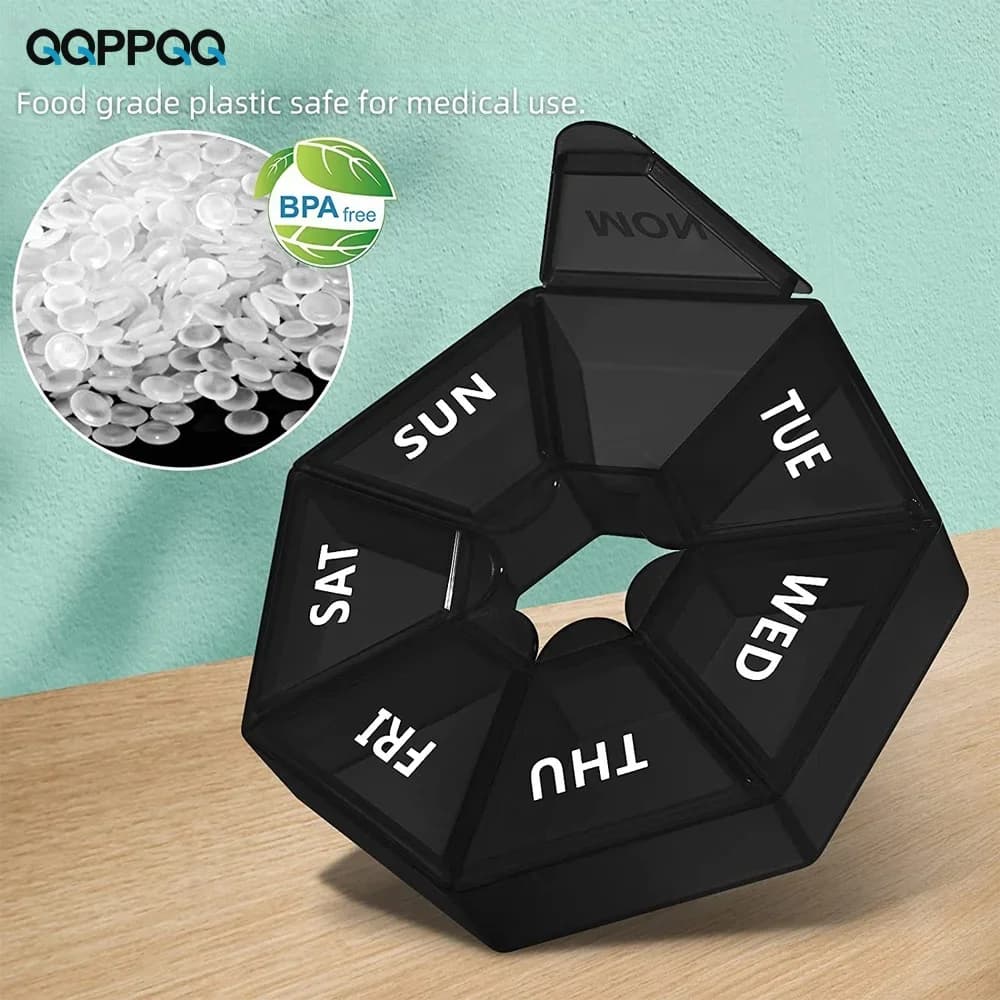 1PC Carry-On Pill Case 7 Day Tablet Candy Pill Box Organizer Portable Storage Tablet Holder Travel Pill Organizer Dispenser