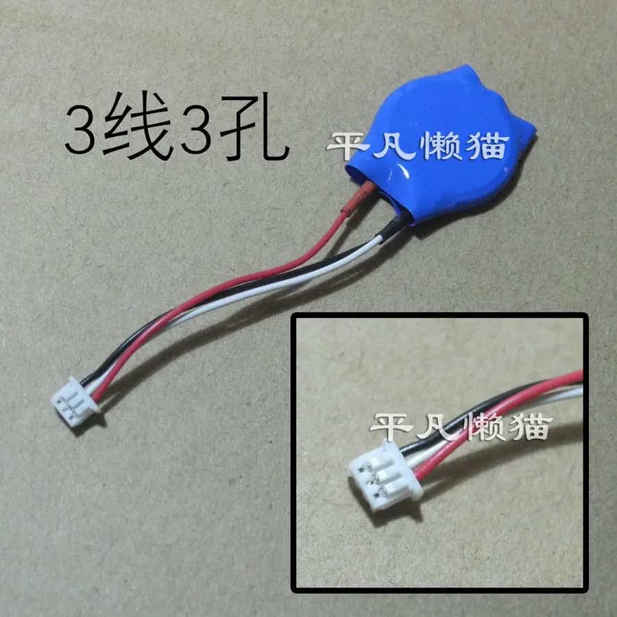 Free Shipping New CR2032 3-Wire 3-Hole Laptop Motherboard Battery CMOS Battery 3V BIOS Battery with Wire
