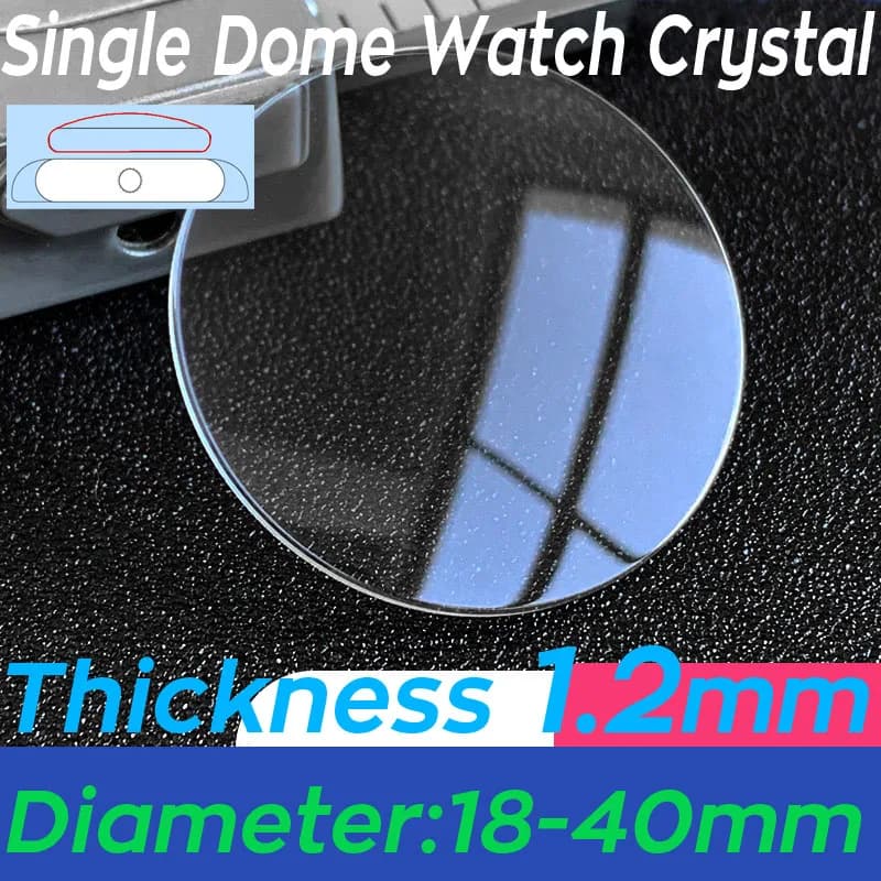 1PC Single Dome 1.2mm Thickness Mineral Watch Crystal Diameter 18-40mm Transparent Smooth Round Watch Glass Repair Parts