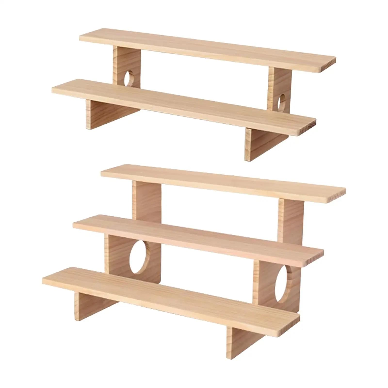 Wooden Display Riser Stand Spice Rack Sturdy Multipurpose Cupcake Stand Tiered