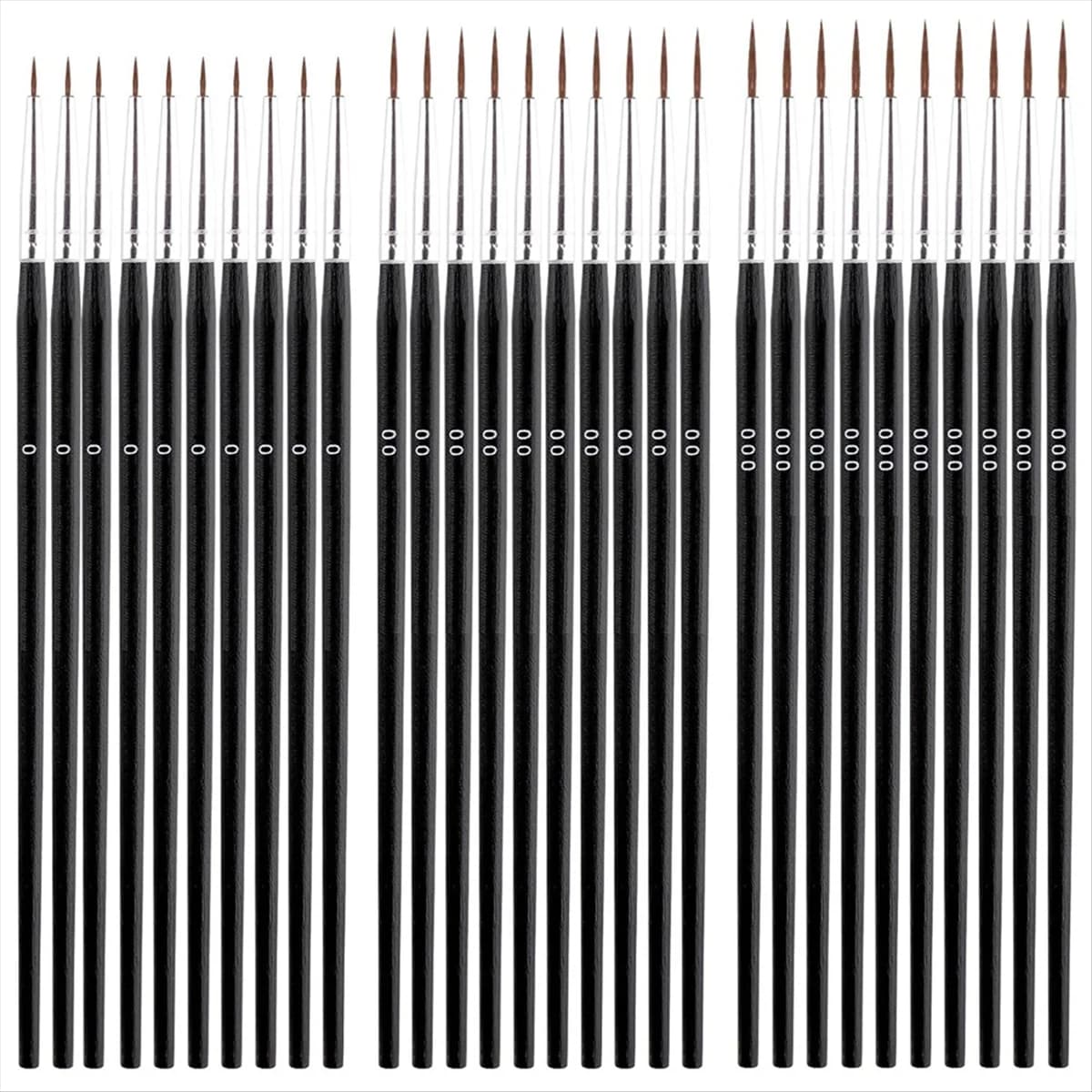 60pcs Detail Paint Brushes, Fine Tip Paint Brush with 3 Sizes 0 00 000 Mini Tiny Miniature Fine Paint Liner Brush