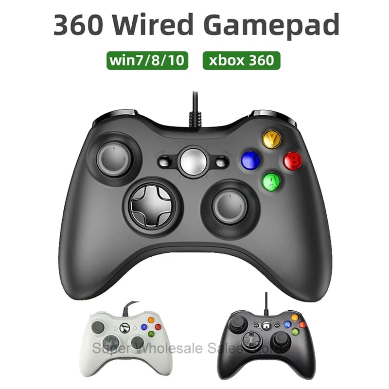 For Xbox 360 Wired Game Controller USB Wired Joystic Gamepad for Microsoft Xbox 360, PC Windows 7,8,10 with Dual-Vibration Turbo