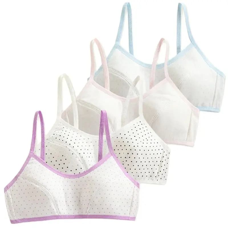 4 Pcs/Lot Girls Brassiere Cotton Underwear Back Buckle Design Adolescent Girls Training Bras Breathable Teenage Girl Tops Bra