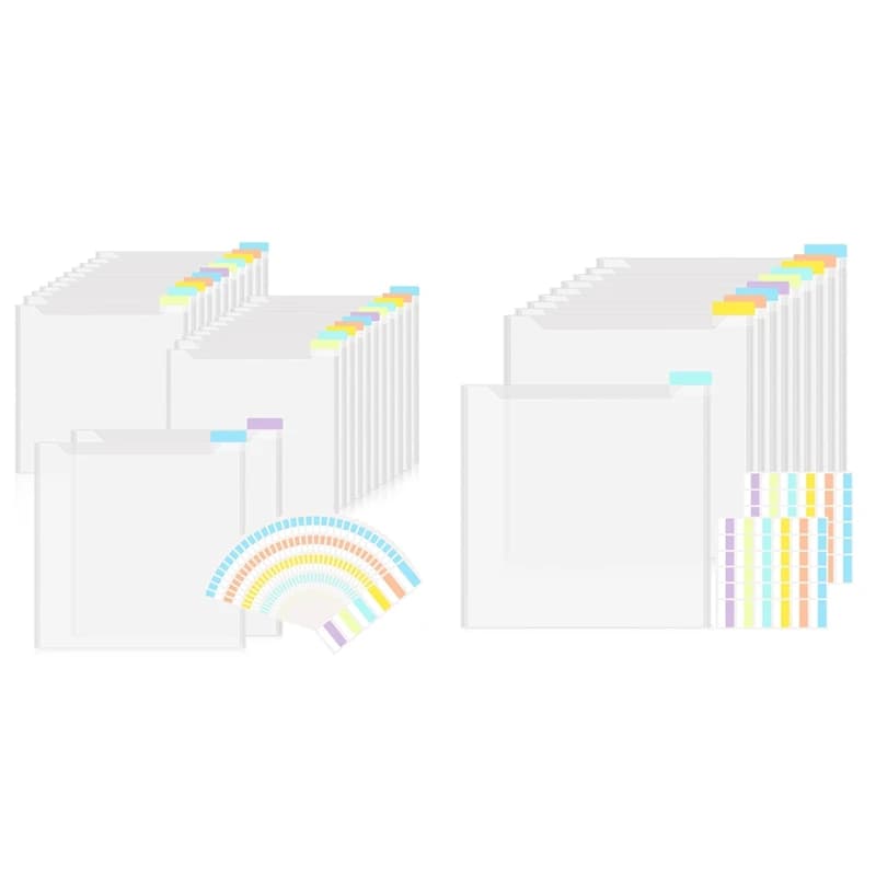 NEW-Scrapbook Paper Storage Organizer 12X12inch Clear Storage Organizer With Adhesive Index Tabs For Scrapbook Paper Vinyl