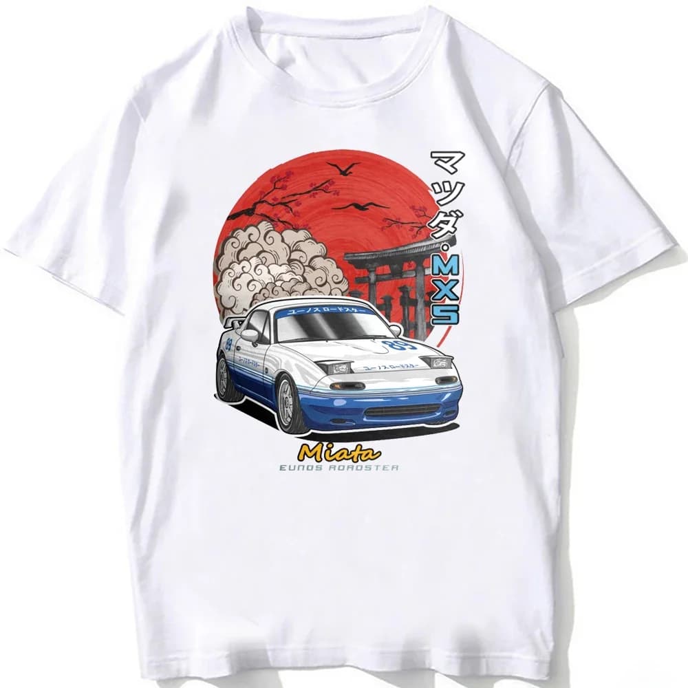 Unisex Retro Miata MX5 Generations Classic T-Shirt Summer Men Short Sleeve Japan Style White Casual Tops Hip Hop Street Boy Tees