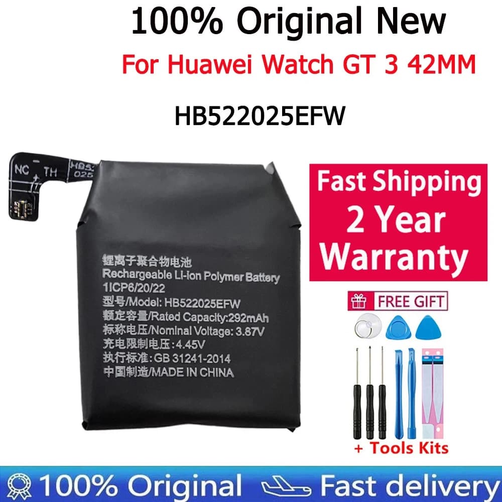 HB522025EFW For Huawei Watch GT 3 42MM MIL-B19 Replacement Battery Watch GT3 Smart Watch Bateria Batterij Fast Shipping