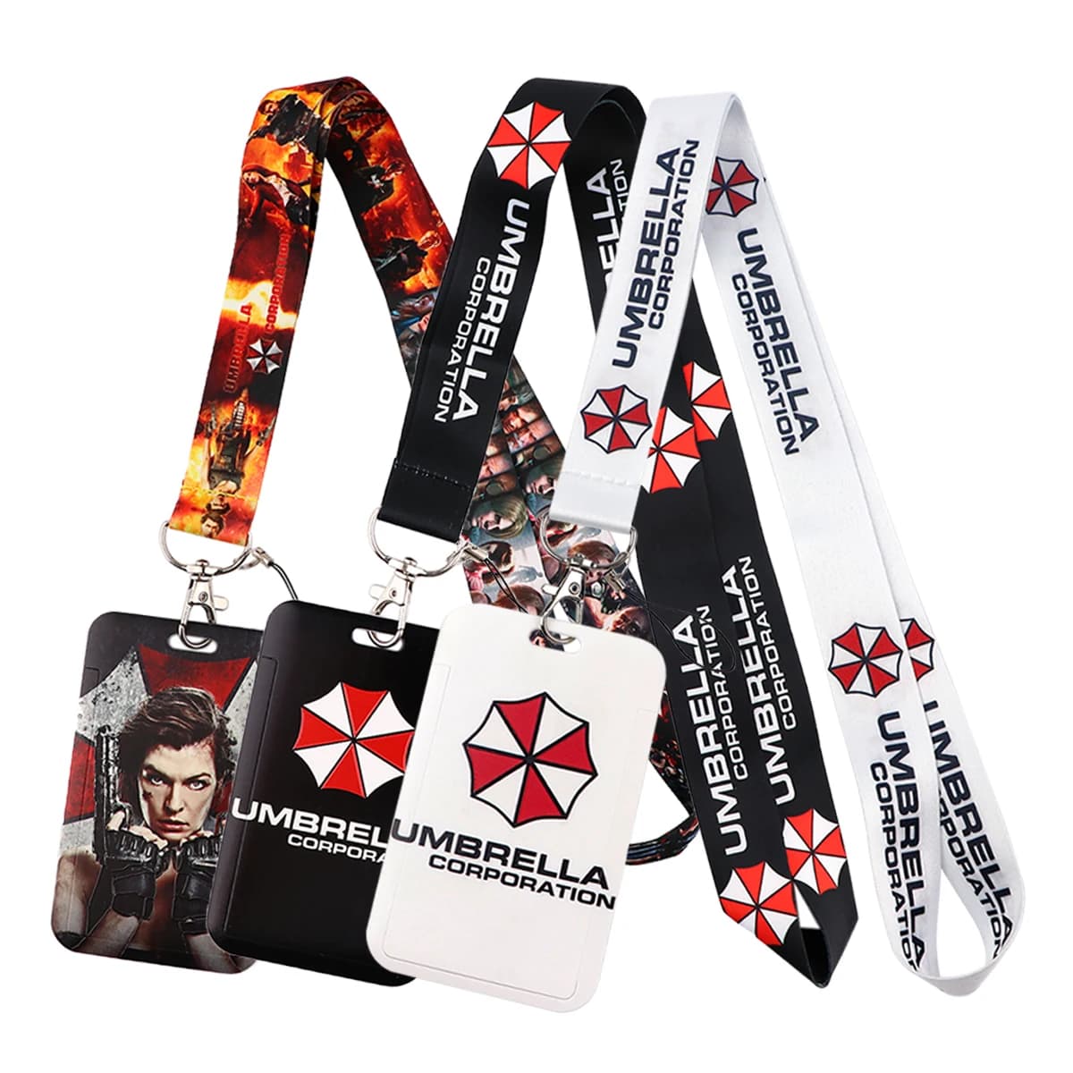 Ransitute R1956 Umbrella Sign Lanyard Credit Card ID Holder Badge Student Women Travel Bank Bus Business Card Cover Badge