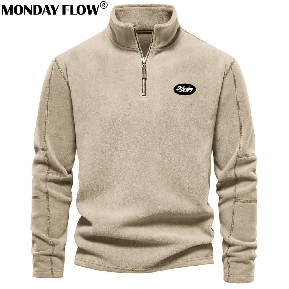 Monday Flow Autumn Men's Polar Fleece Golf Sports Windbreaker Jacket Windproof Keep Warm Sports Winter Outdoor Golf Clothing