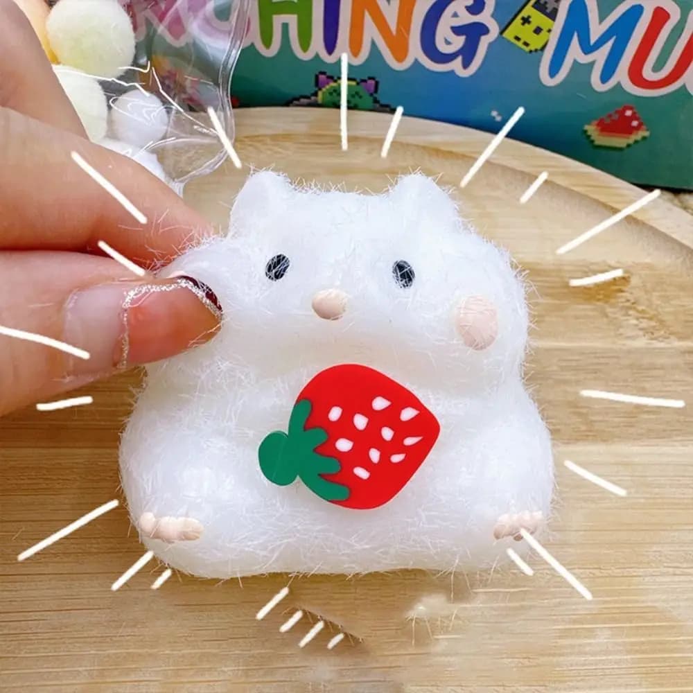 Decompressing and Pinching Squeeze Cat Paw Toys Hamster Pinching Soft Sticky Hamster Decompressing Toy Cute Cat Paw