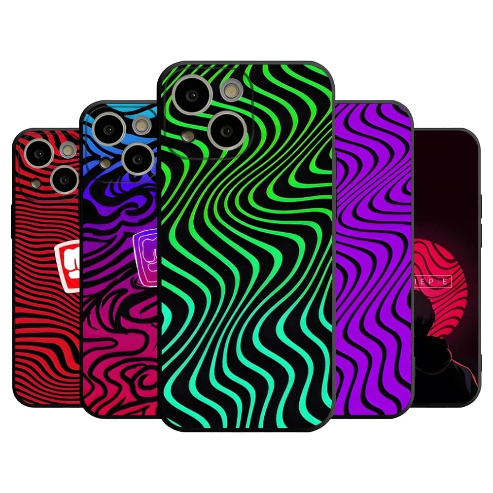 PewDiePie Waves Phone Case For 14 Pro Max For Apple Iphone 16 15 Po Max 12 Mini 11 13 Pro Xr X Xs 8 7 Plus Back Cover