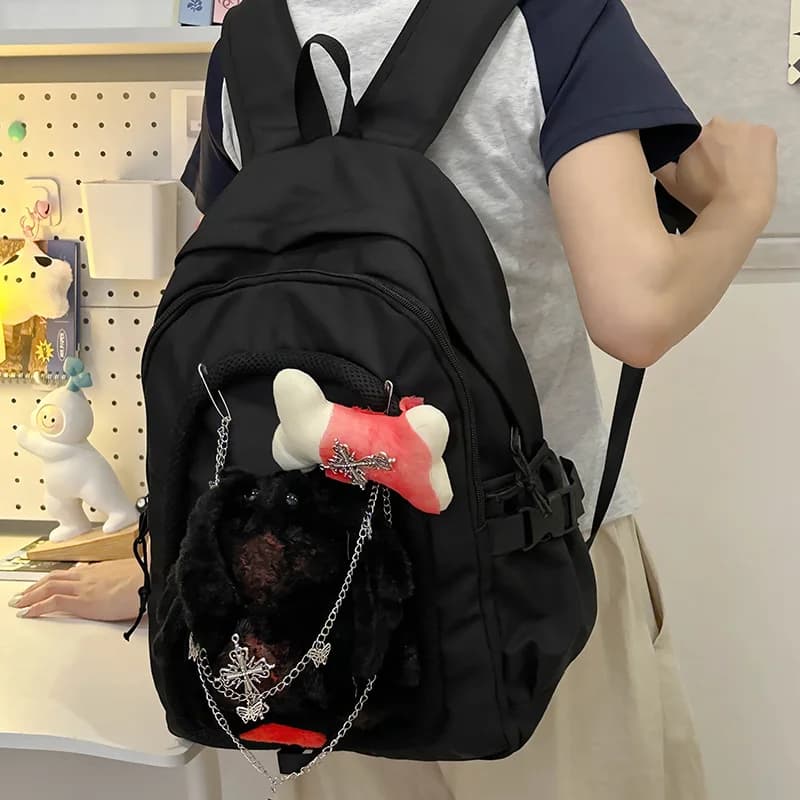 Spice Girl Y2k Harajuku Women Punk Black Backpack Japanese Girl Shoulder Bag Large Capacity Commuter Student Bag Book Schoolbag