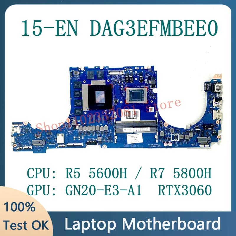 DAG3EFMBEE0 M39503-601 Mainboard For HP 15-EN Laptop Motherboard With R5 5600H / R7 5800H CPU GN20-E3-A1 RTX3060 100%Full Tested