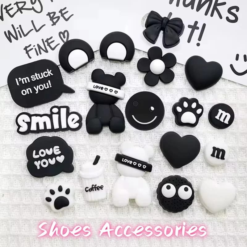 19Pcs/Set Little Bear Animal Shoe Decoration Accessories Used For Clog Sandals Pvc Shoe Charms Christmas Gifts, Party Gifts