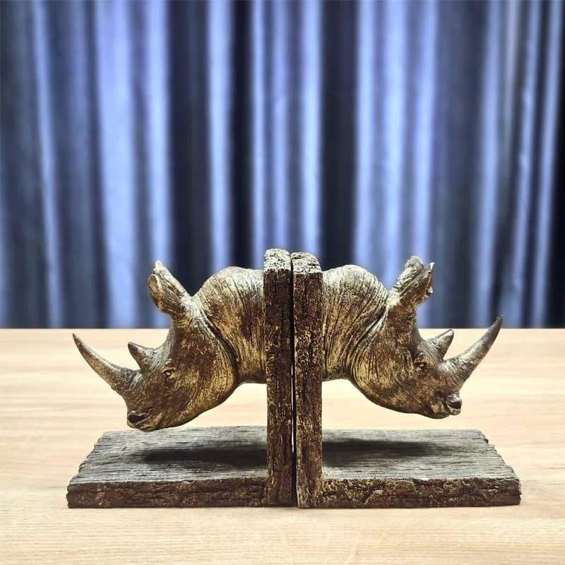 American Style Retro Creative Study Wine Cabinet Decoration Rhinoceros Book End Bookend Home Ornament Decorations Ornament Decor