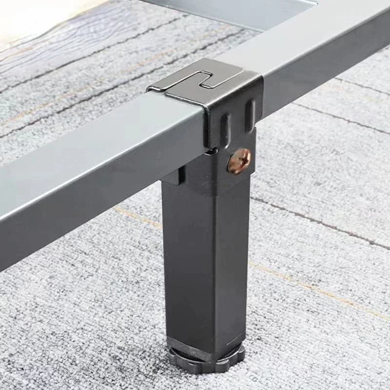 Adjustable Height Clamp Tube Leg Metal Square Bed Riser Table Legs for Tatami Bed Frame Fixed Support Foot Screw Hardware
