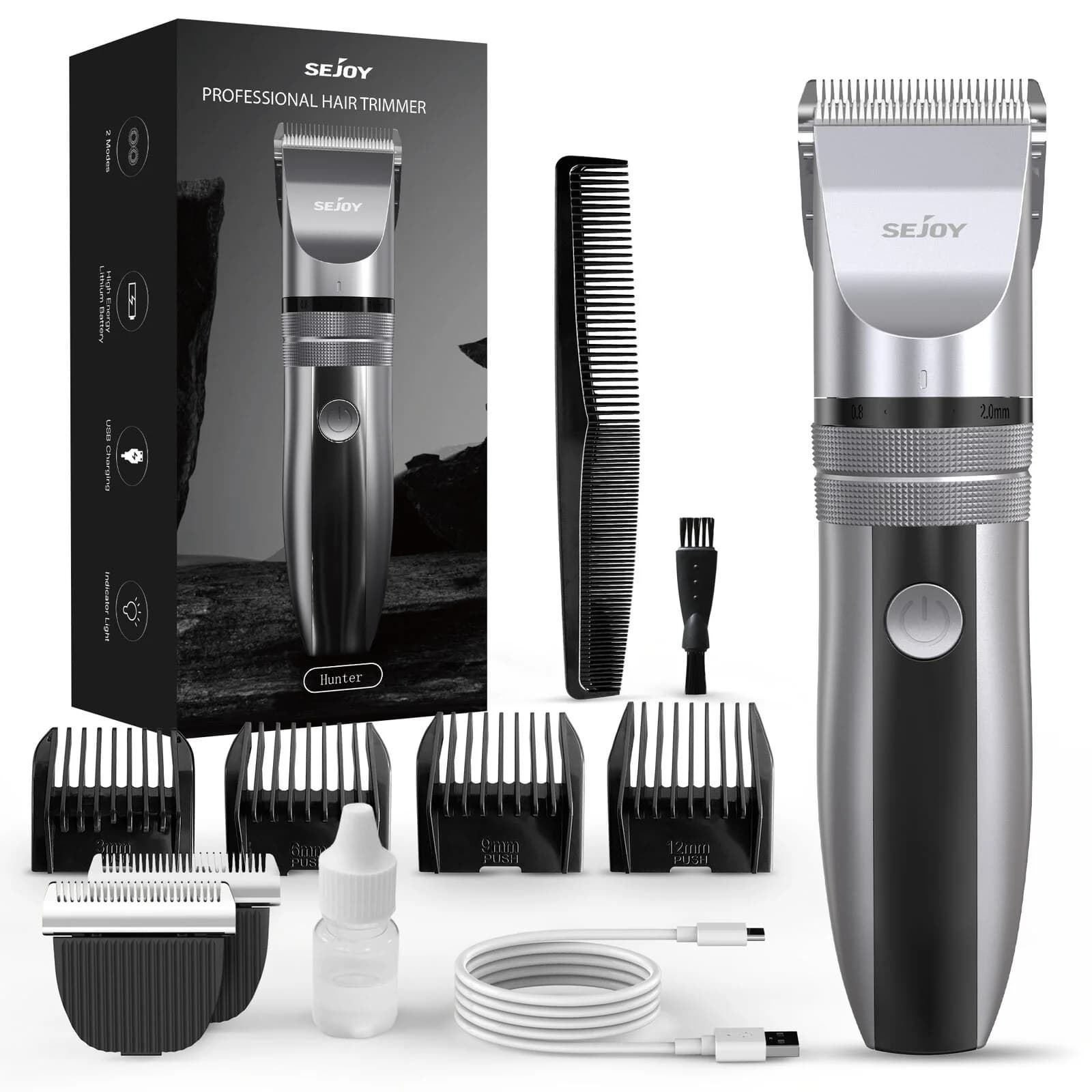Sejoy Hair Clippers for Men Professional Cordless Barber Clippers for Hair Cutting Grooming, Rechargeable Beard Trimmer