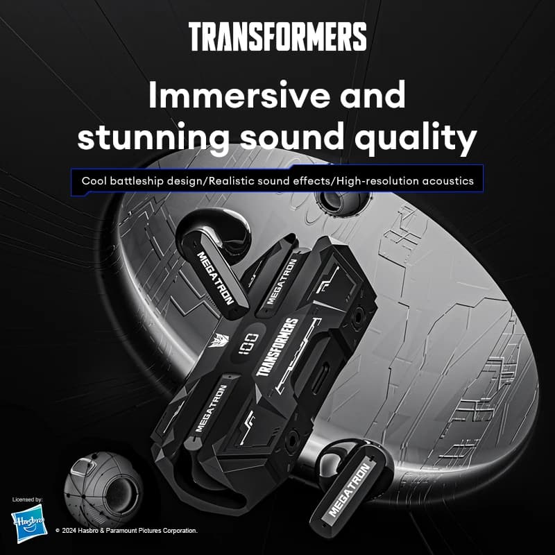 Choice TRANSFORMERS TF-T51 Wireless Earphones  Bluetooth 5.4  HD Call Headphones HiFi Stereo  Long EnduranceLow Latency Earbuds