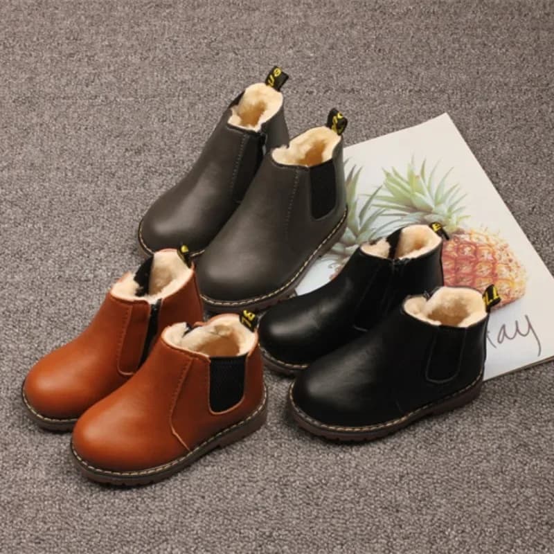 Children Shoes Winter Simple Style Snow Boots Comfortable Versatile Soft Soled Casual Shoes Waterproof Antiskid Girls Sneakers